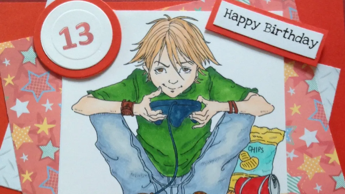 Birthday greeting for a 13-year-old boy
