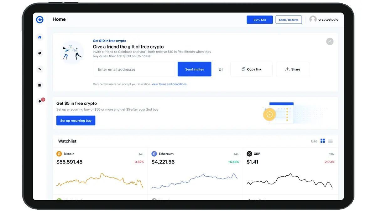 Coinbase Dashboard