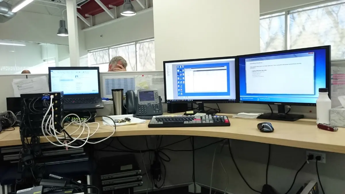 A system administrator manages server infrastructure