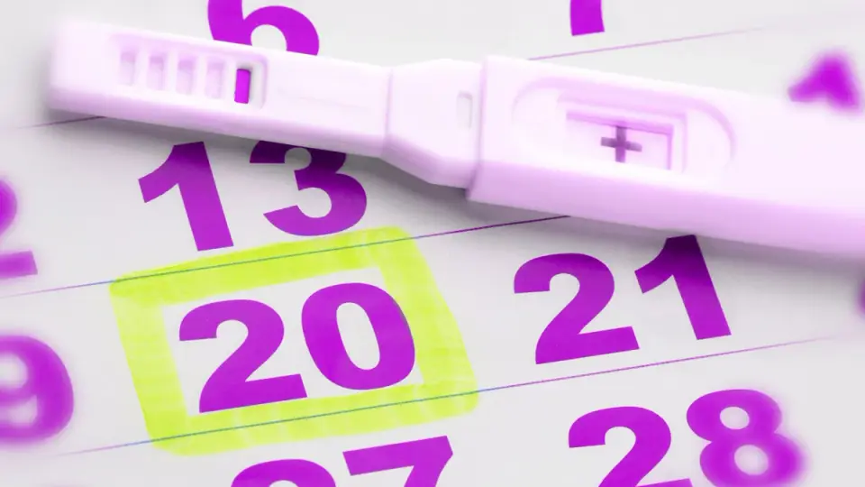 Ovulation test with a calendar background