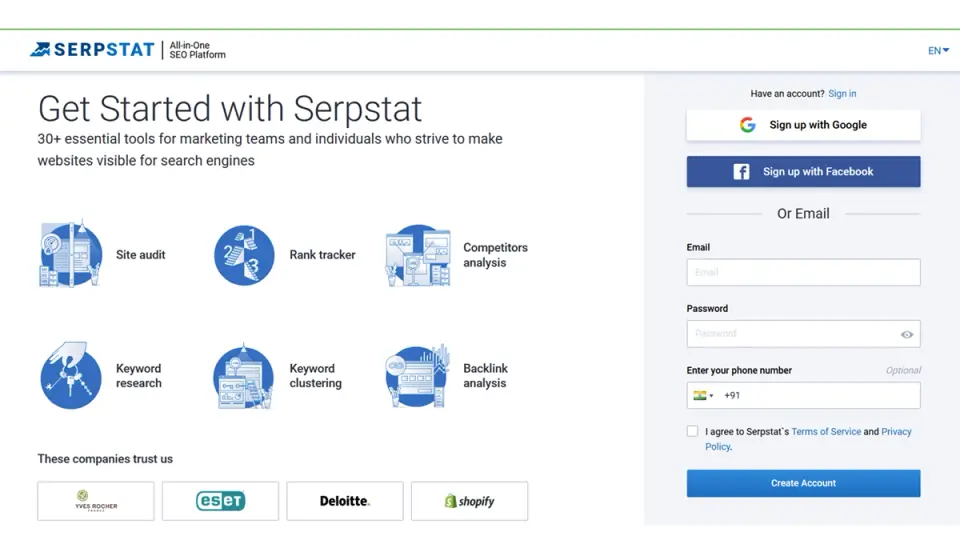 Getting Started with Serpstat