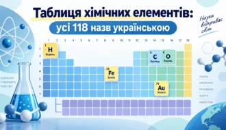Повна таблиця хімічних елементів українською – знайти будь-який із 118